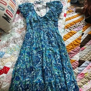 House of Harlow Blue Paisley Maxi Dress